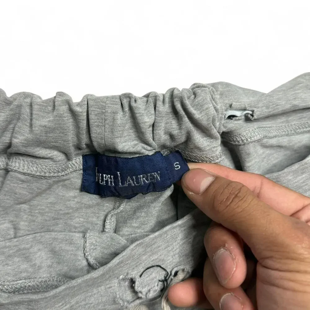Polo Ralph Lauren Gray Sweat Shorts Small Drawstring Casual